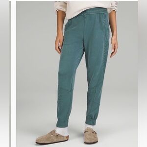 Lululemon Brushed Sofstreme Ribbed HR Jogger Green Jasper